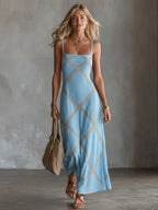 Vittoria – Geometrisches Kleid Schwarz Camel