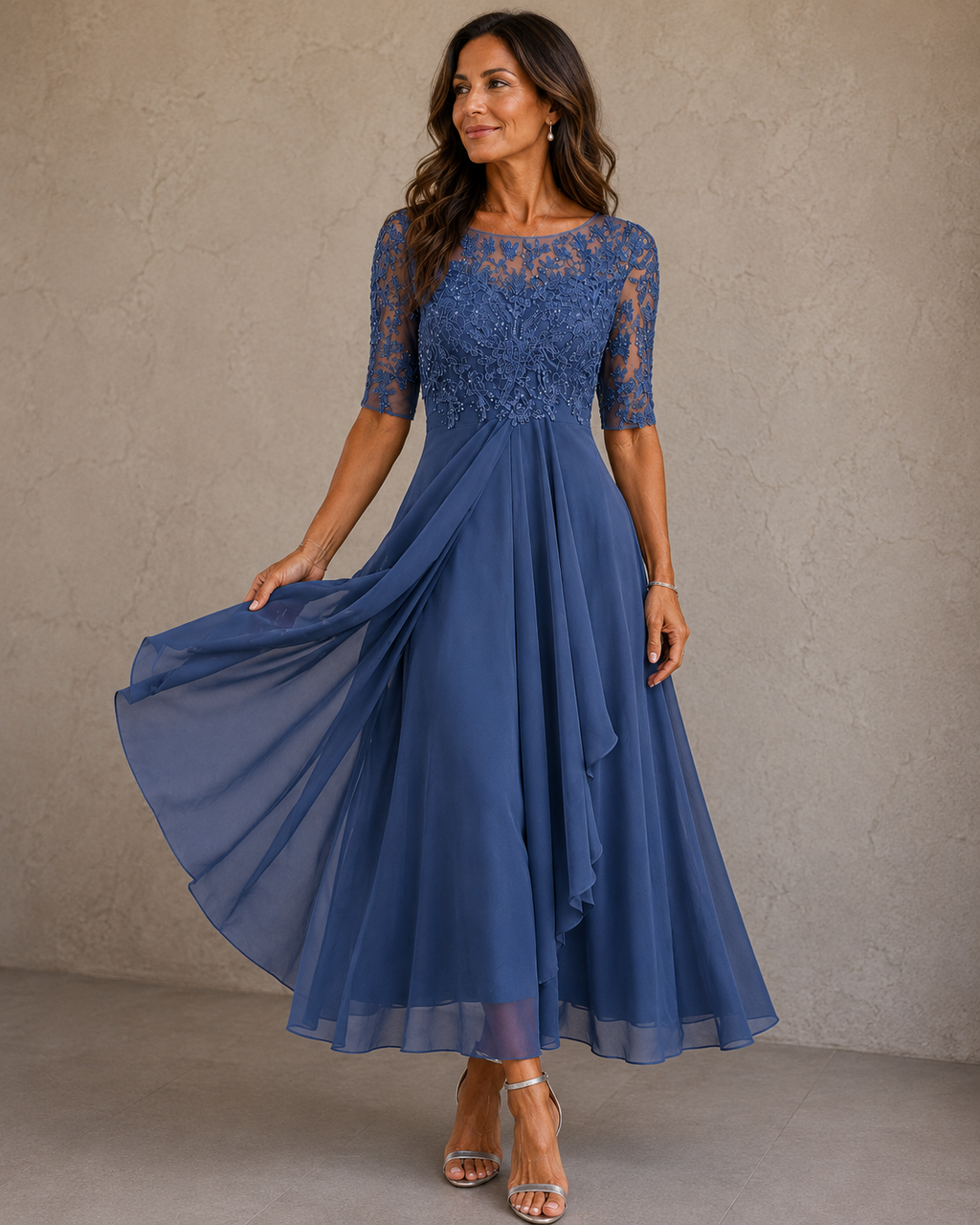 Abella™ | Kleid aus Spitze und Chiffon